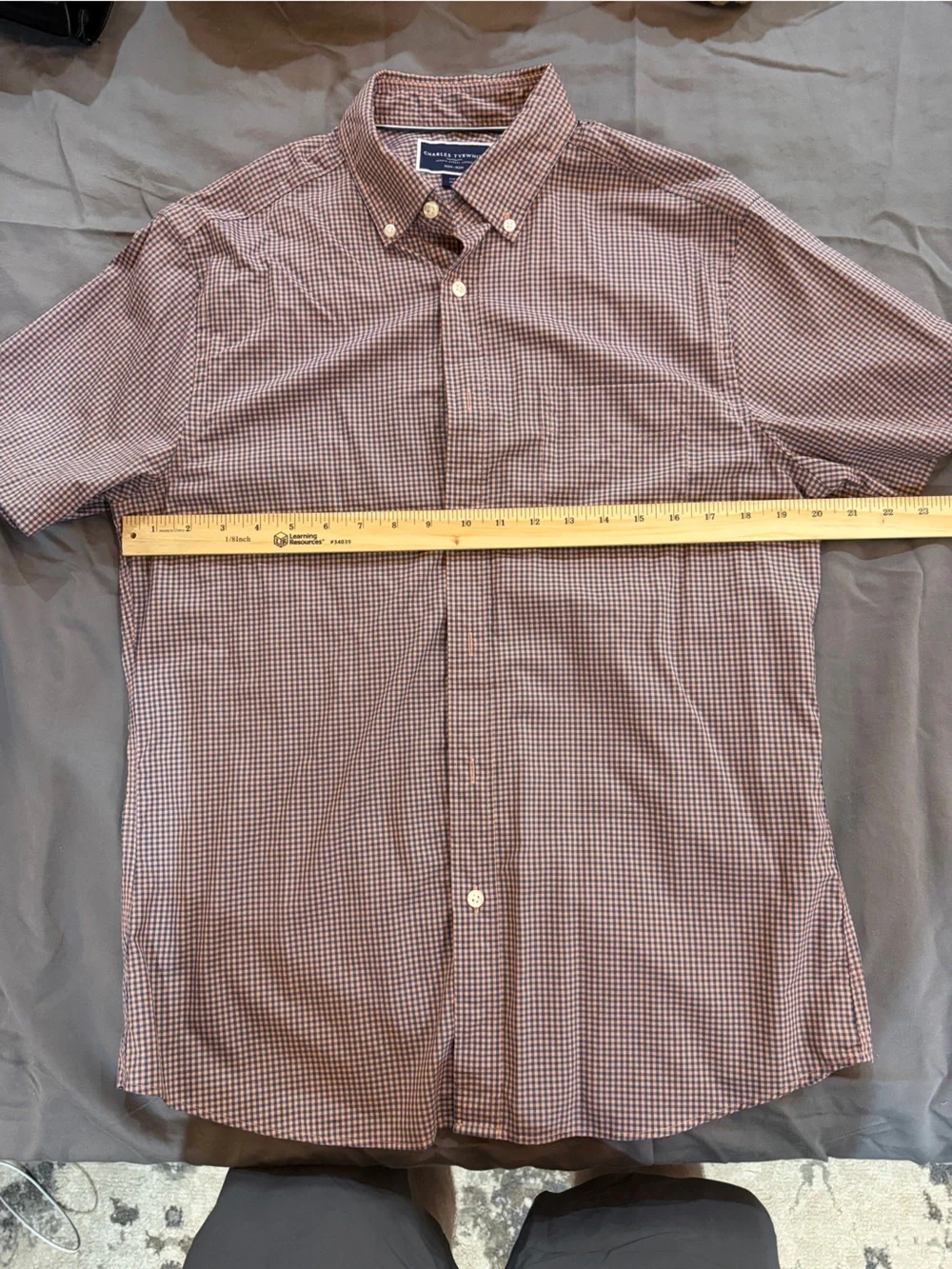 Charles Tyrwhitt Classic Short-Sleeve Button-Down Shirt in Check